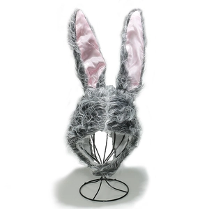 Long Rabbit Ears Plush Hat Faux Fur Winter Warm Ear Protection Costume Cap For Women Party Cosplay Kawaii Soft Satin Lining
