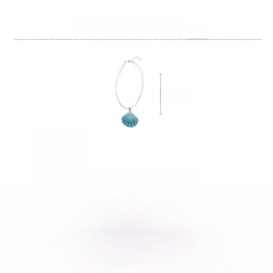 Detail specifications of blue shell necklace with 36cm chain plus 6.5cm extension tail