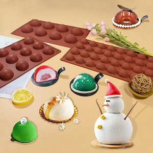 6-15-24 cavity semi-sphere silicone baking molds for DIY chocolate mousse and desserts