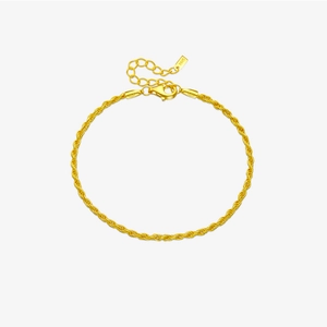 Minimalist 925 Sterling Silver Twisted Rope Bracelet For Women Korean Niche Design Adjustable Gold Silver Plated Chain Jewelry