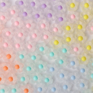 Frosted Flower Shape Acrylic Beads Multi Color Translucent DIY Jewelry Making Supplies For Bracelet Necklace Crafting