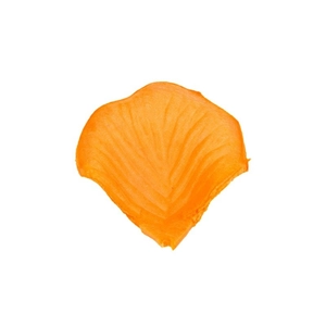 Single orange artificial rose petal with realistic silk texture for wedding decor