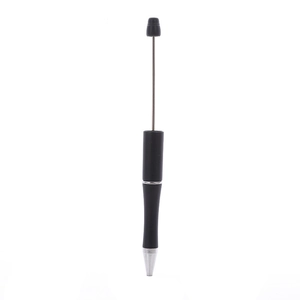 Sleek black and silver metal beaded pen with DIY creative slim barrel and gradient design