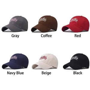 Cotton Boston embroidered baseball caps for men and women in six various colors