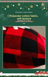 Detailed view of red and black plaid polyester cotton fabric with soft sanded process