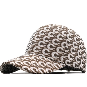 Monogram Jacquard Baseball Cap Cotton Adjustable Sun Protection Outdoor Casual Fashion Hat For Men Women