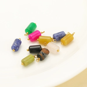 Pendenti vintage in pietra naturale e acciaio inossidabile per creazione di gioielli