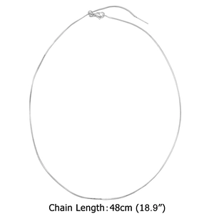 Collana a catena serpente in argento lucido con chiusura a moschettone e 48cm