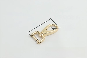 Detailed view of light gold swivel lobster clasp with 16mm inner width dimensions