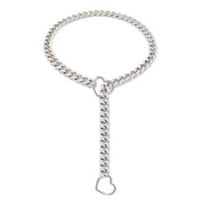 Collier Pendentif Serrure Coeur Gothique Acier Inoxydable Chaîne Cubaine Lariat Réglable Style Punk Bijoux Pour Femmes