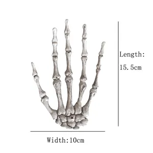 Halloween skeleton hand decoration model, realistic human bone prop, 15.5cm x 10cm size