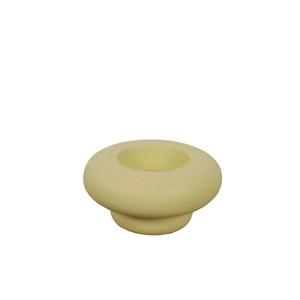 Modern minimalist donut-shaped matte yellow ceramic candle holder for home table decor