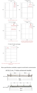 Size chart for A4 11-hole clear plastic binder sleeves with 6 to 10 storage pockets