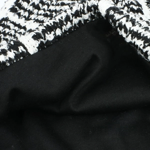 Winter checkered houndstooth beanie hat with warm black lining for men and women