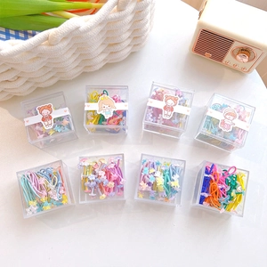 Set of 20 kids floral hair ties with cute cartoon flower charms in gift boxes