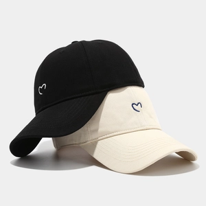 Baseball Cap Pure Cotton Heart Embroidered Sun Protection Minimalist Adjustable Casual Hat For Men Women
