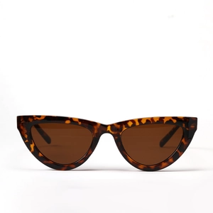 Fashionable tortoise shell cat-eye sunglasses with dark brown lenses for women