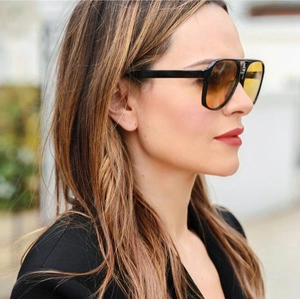 Retro Aviator Sunglasses For Men Women UV400 Protection Oversized Double Bridge Gradient Lens PC Frame Metal Temples