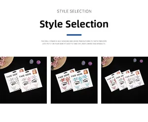Detailed catalog of self-adhesive face gems in multiple colors for makeup styling