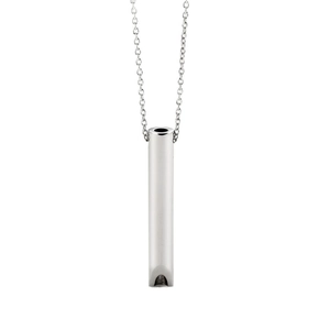 Collier de respiration de pleine conscience avec pendentif sifflet cylindrique en argent