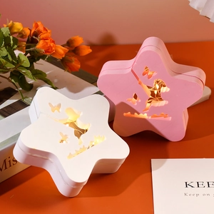 Luz nocturna de estrella con motivos de hadas y brillo LED cálido para decoración