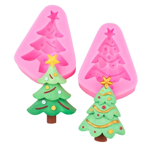 Molde de silicona árbol de Navidad para chocolate y fondant con diseños de pinos 3D
