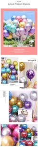 Detailed close-up of colorful 10-inch latex balloons with a shiny metallic mirror finish