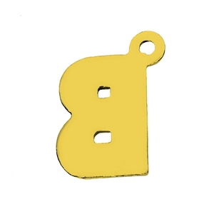 Polished 15mm golden lowercase letter b pendant with sparkling crystals for DIY jewelry