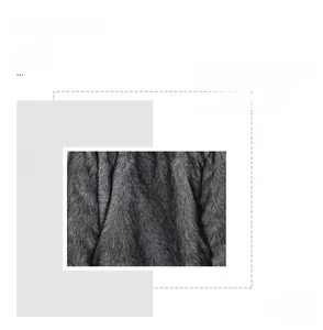 Gros plan sur la texture épaisse en fausse fourrure grise d'un manteau pour hommes