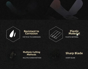 U-shaped nail clipper details with sharp blade and durable plastic corrosion resistant body