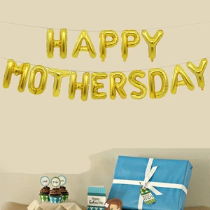 16-inch golden Happy Mother's Day foil balloon set for party festive wall decorations