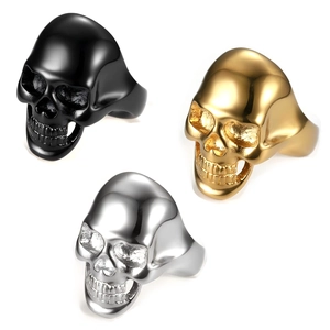 Vintage Skull Ring Stainless Steel Punk Gothic Biker Rock Style Jewelry For Men Women Gold Black Silver Colors