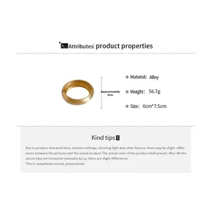 Detailed specs of matte gold wide alloy bangle weighing 56.7g with 6cm inner diameter