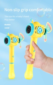 Submarine themed bubble wand featuring an ergonomic non-slip handle and blue propeller top