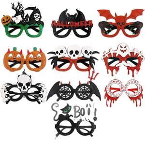 10er-Set Halloween-Partybrillen mit Glitzer-Kürbis-, Fledermaus- und Geist-Designs