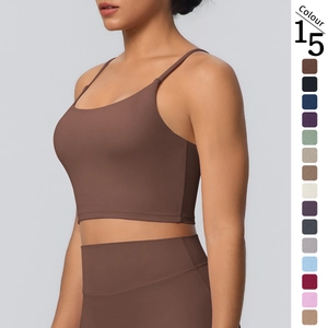 Women Active Breathable Yoga Top Ribbed Strappy Sports Bra With Removable Pads Seamless Workout Fitness Tank Top Top For Gym Running Women Activewear