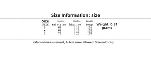 Tabella taglie dettagliata per completo in maglia da donna con misure di vita e fianchi