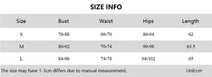 Detailed size chart for velvet bodycon dress showing bust, waist, hips, and length in cm
