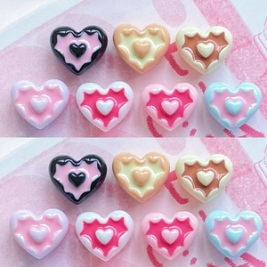 Mini Heart Resin Charms Colorful Oil Dripping Heart Shaped DIY Accessories For Hair Clips Phone Case Decoration Sweet