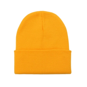 Berretto classico in maglia arancione brillante con stile invernale minimalista