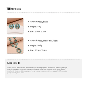 Detail shot of vintage resin pendant necklace and earrings set with turquoise highlights