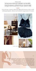 Detail of black satin camisole set with delicate straps and ruffled drawstring shorts