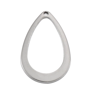 Pendentif goutte en acier inoxydable argenté pour la création de bijoux DIY mode