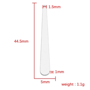 Detailed technical diagram of silver stainless steel pendant showing dimensions 44.5mm