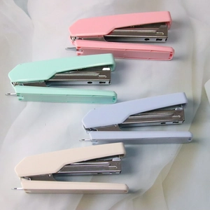 Morandi colors portable mini staplers in pink, mint green, purple and beige set