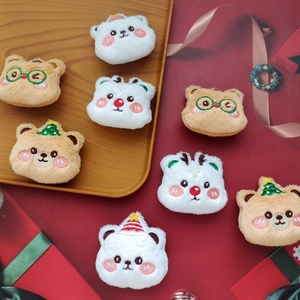 Christmas plush bear and reindeer doll accessories for holiday party decor and crafts