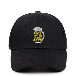 Embroidered Baseball Cap Cotton Twill Save Water Drink Beer Funny Slogan Sun Protection Outdoor Adjustable Sporty Hat