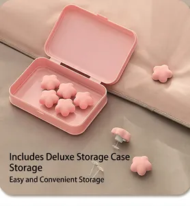 Pink plum flower quilt clips with plastic storage box and needles for bed sheet fixing