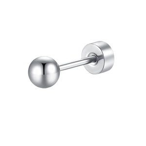 Minimalist stainless steel ball stud earring with round screw back for men and women