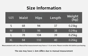 Guide des tailles pour mini-jupe en similicuir avec mesures de taille et hanches en CM